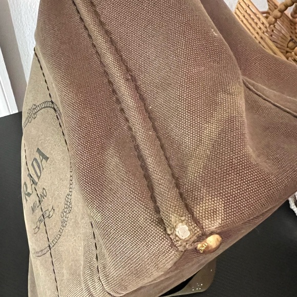 Prada Canvas Large Canapa Logo Tote Green - Picture 3 of 10